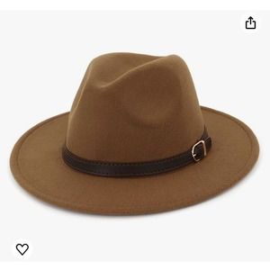 Gossifan Men & Women Panama Hat Classic Wide Brim Fedora Hat with Belt Buckle